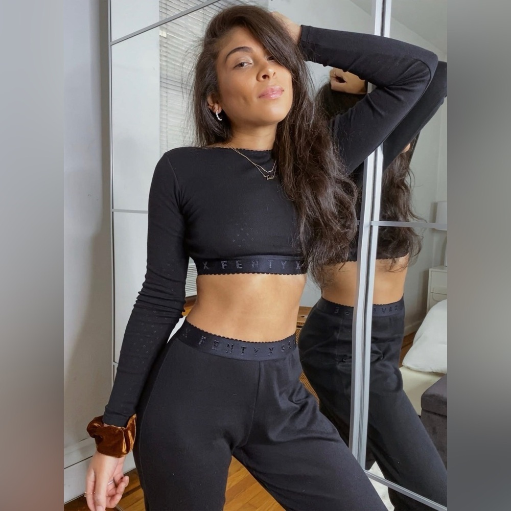 SAVAGE X JERSEY KNIT CROP TOP – Black, Size M, Excellent Used Condition